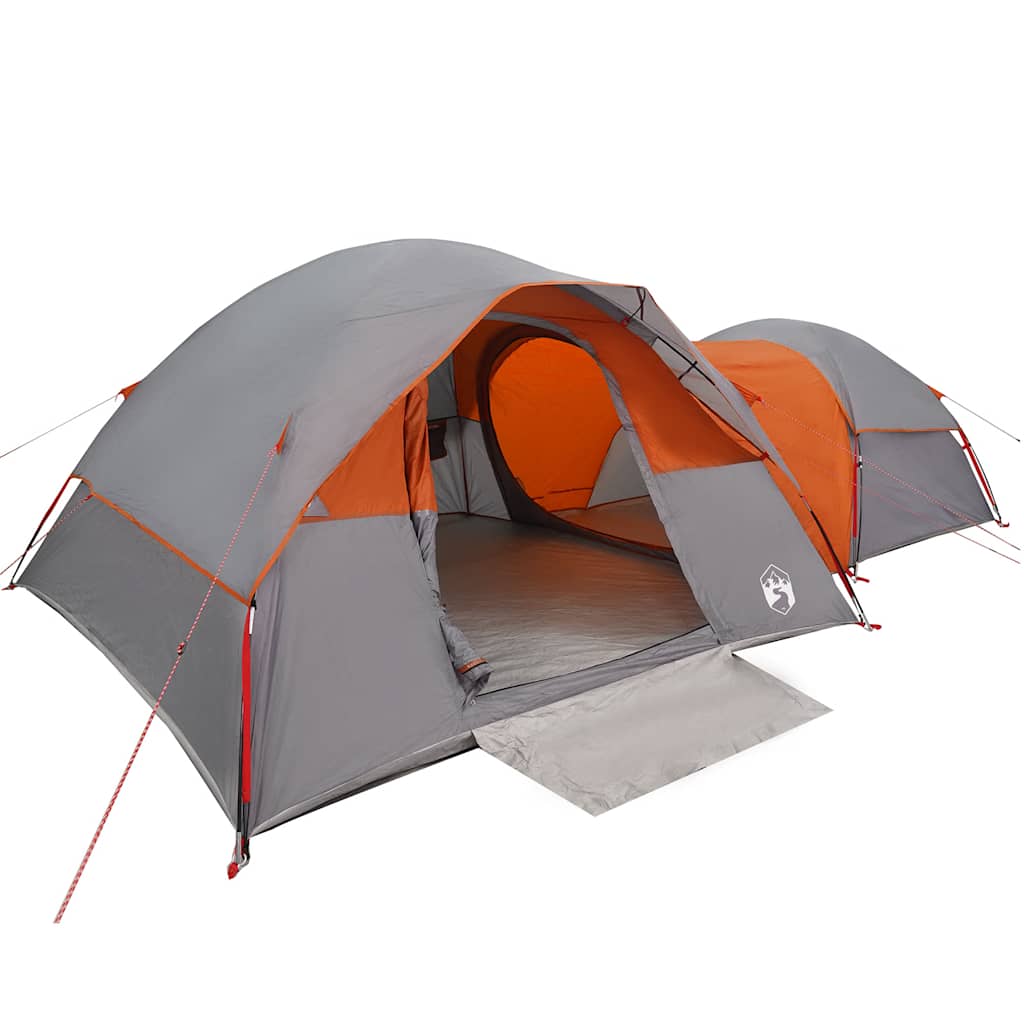 Campingtelt 5 personer grå og oransje vanntett
