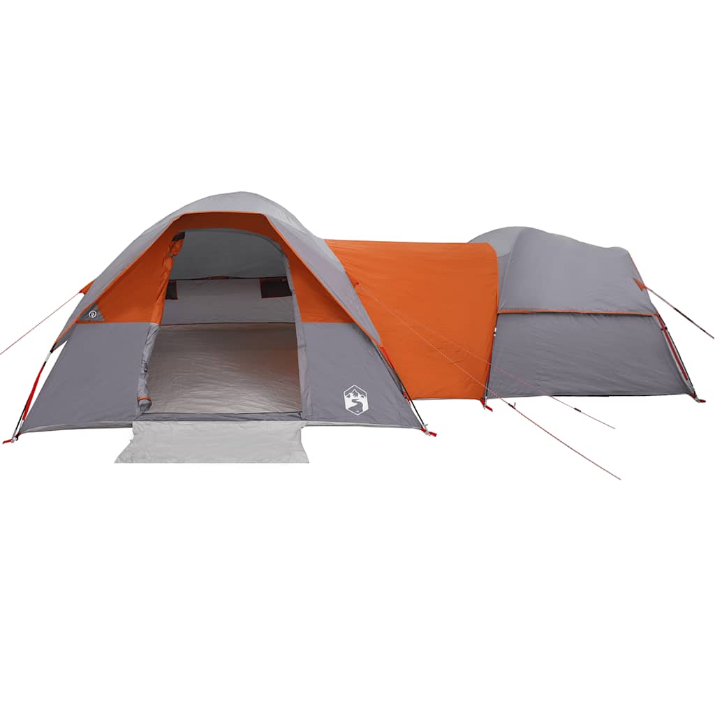 Campingtelt 5 personer grå og oransje vanntett