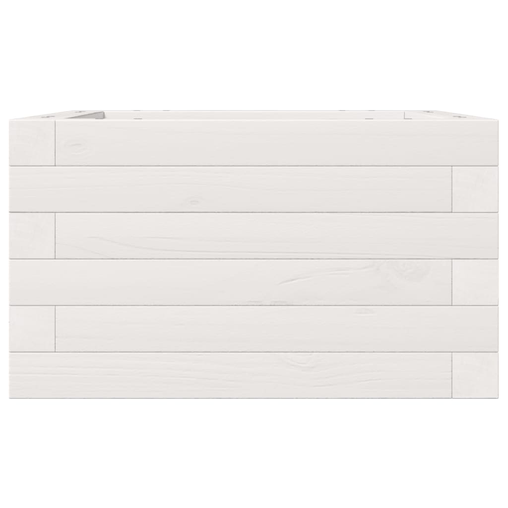 Hageplantekasse hvit 40x40x23 cm heltre furu