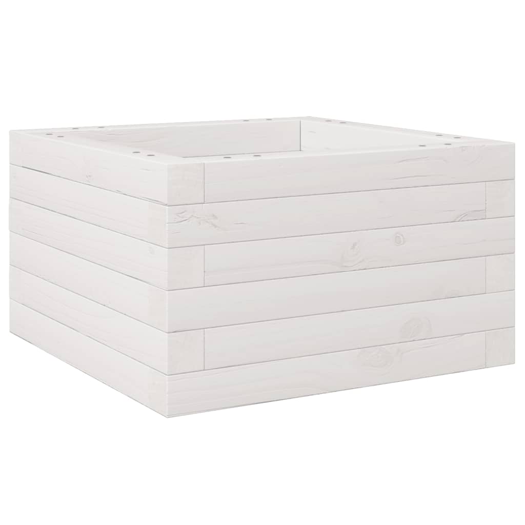 Hageplantekasse hvit 40x40x23 cm heltre furu