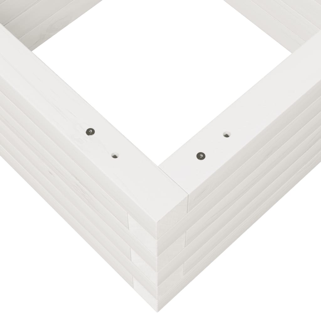 Hageplantekasse hvit 40x40x23 cm heltre furu
