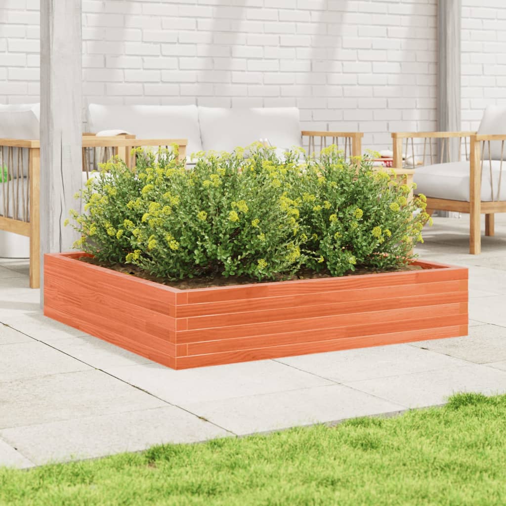 Hageplantekasse voksbrun 110x110x23 cm heltre furu