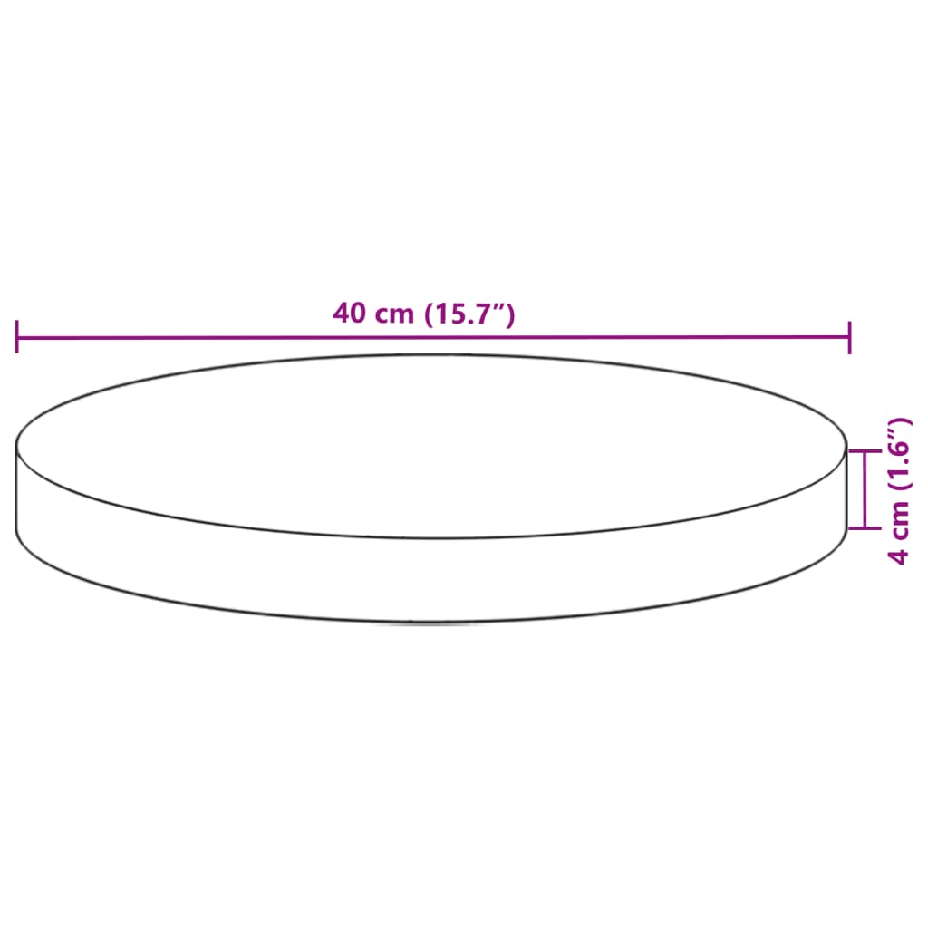 Bordplate rund Ø40x4 cm heltre akasie