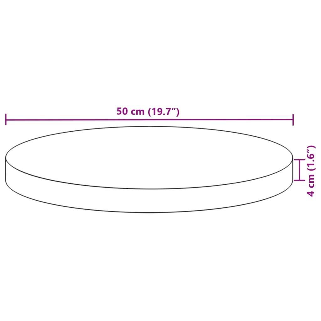 Bordplate rund Ø50x4 cm heltre akasie