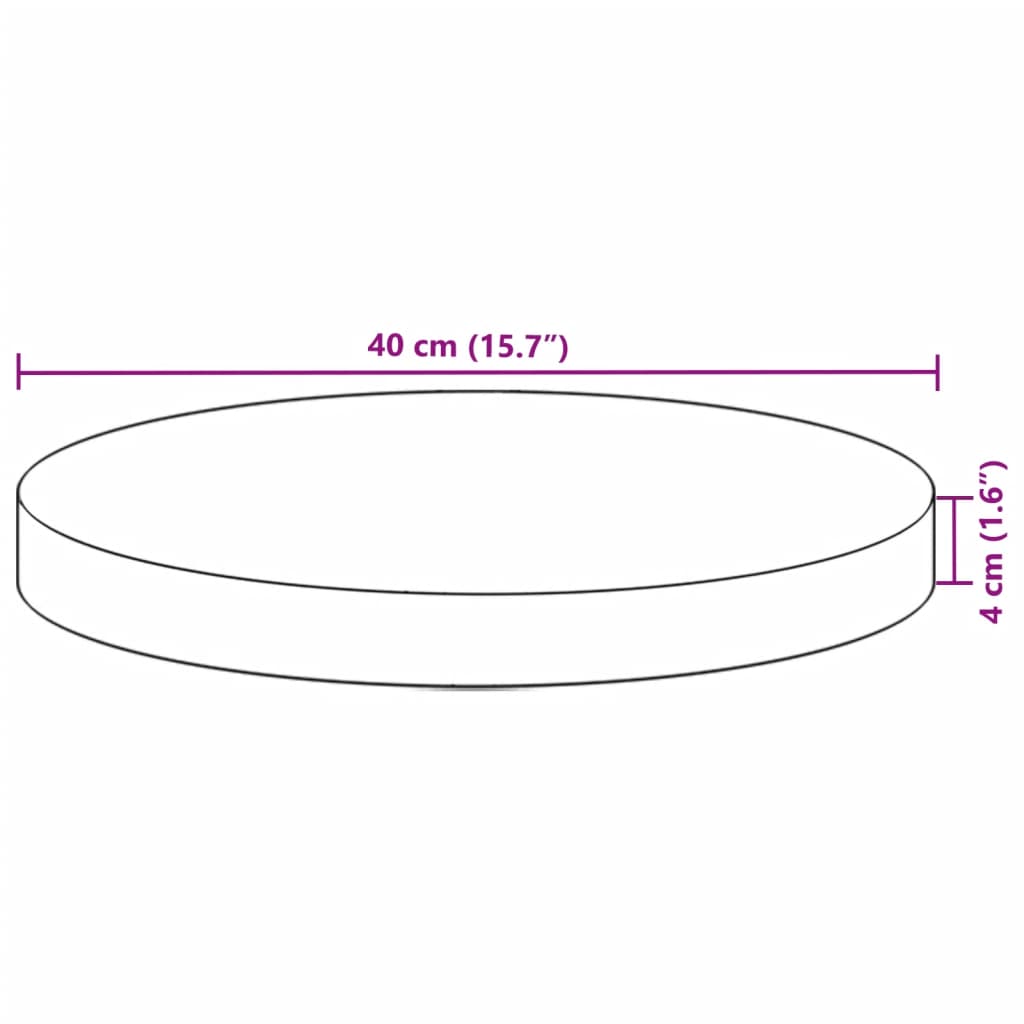 Bordplate rund Ø40x4 cm heltre akasie