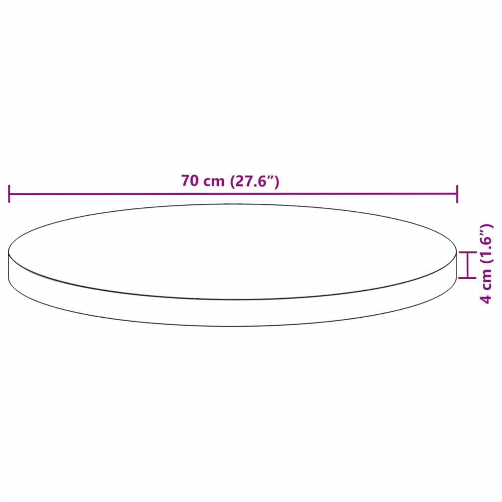 Bordplate rund Ø70x4 cm heltre akasie