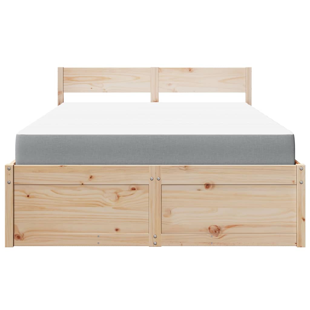 Seng med skuffer og madrass 140x190 cm heltre furu