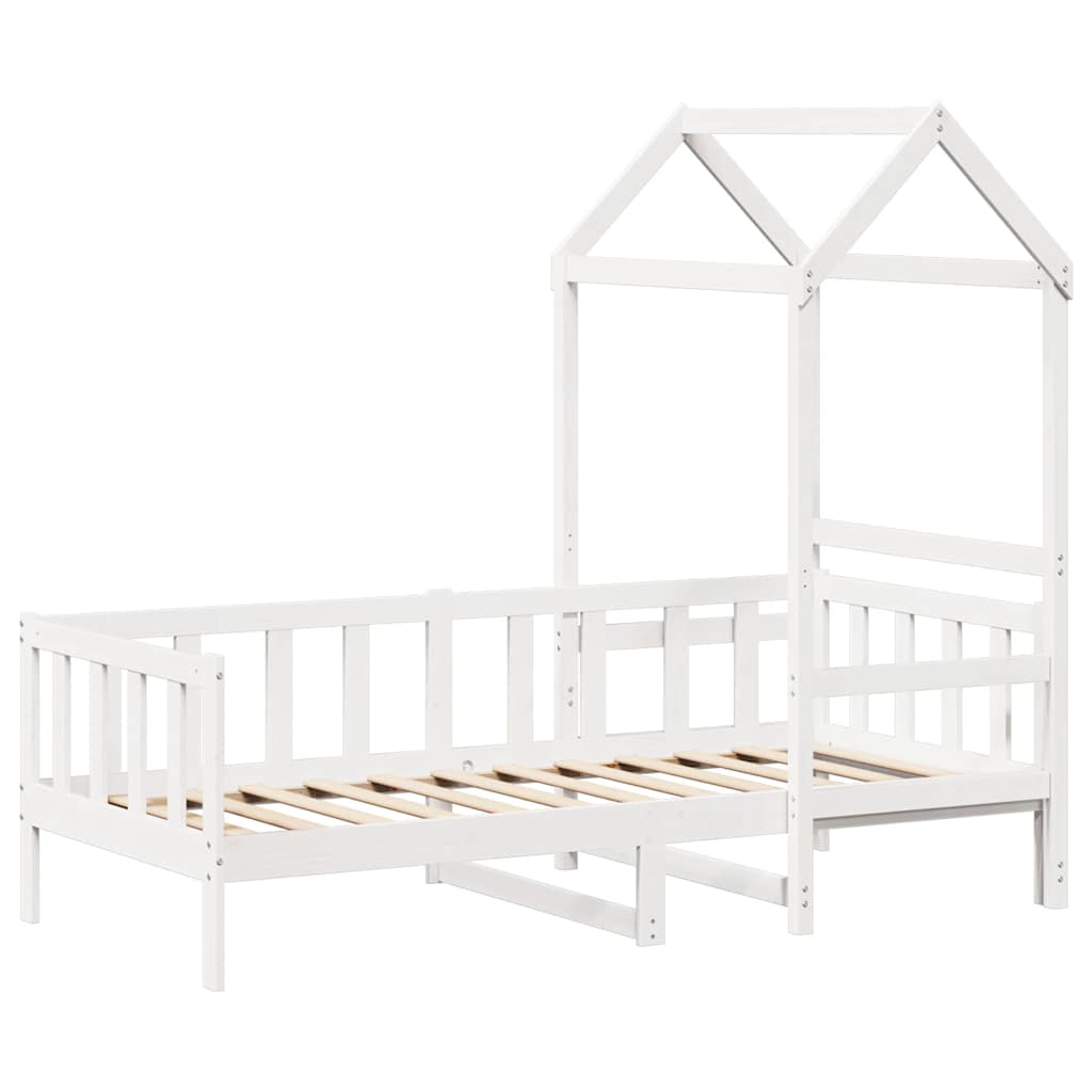 Dagseng med tak hvit 80x200 cm heltre furu