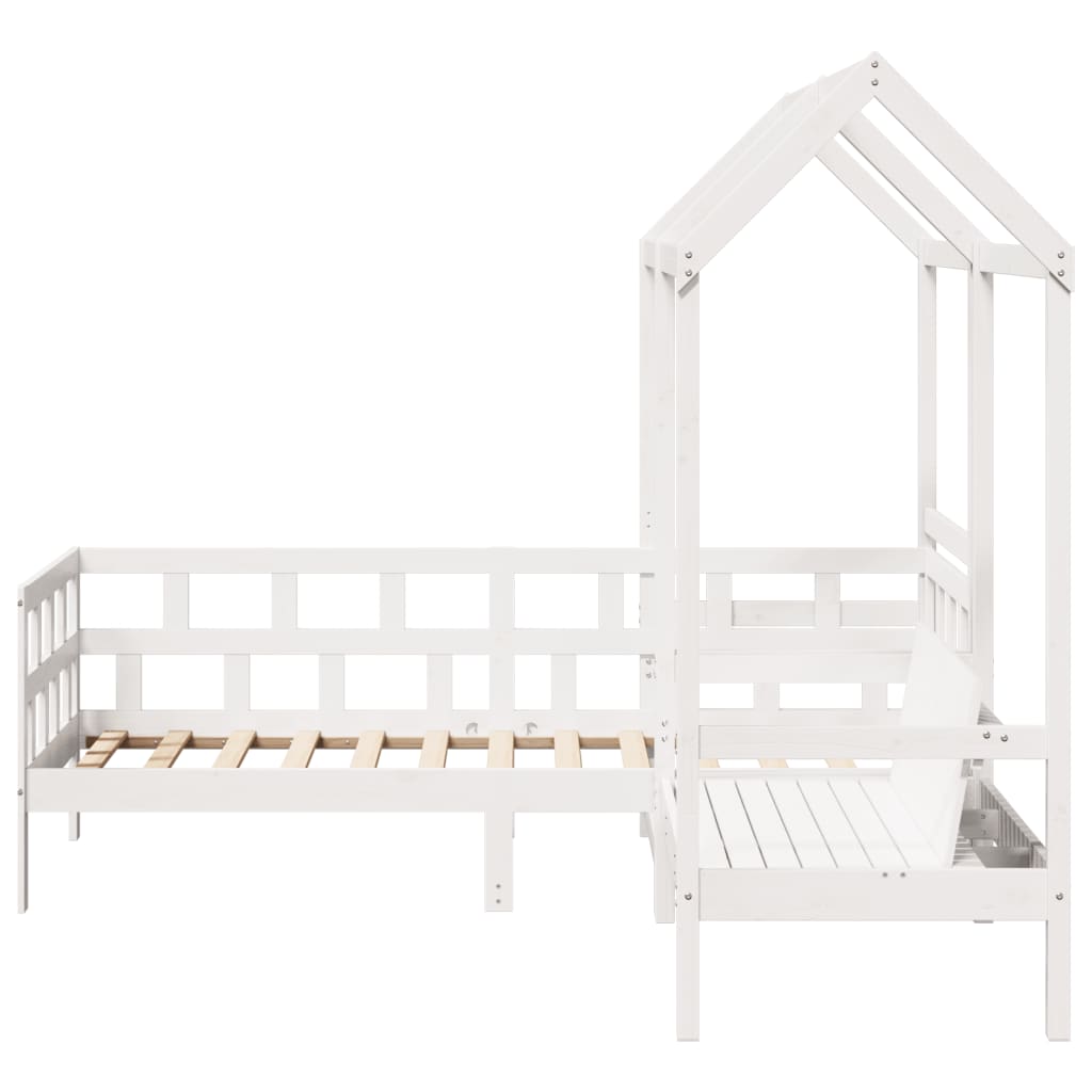 Dagseng med tak hvit 80x200 cm heltre furu