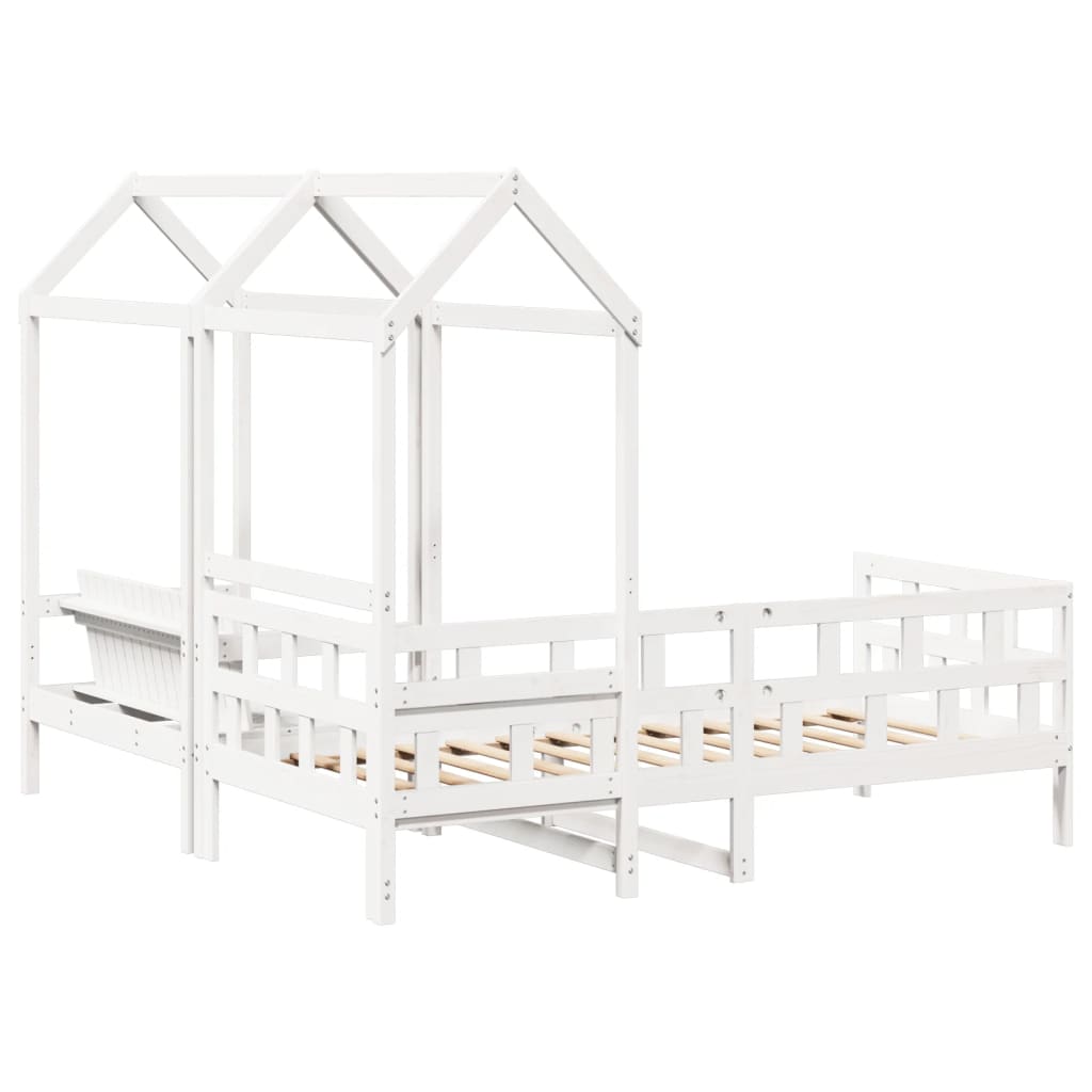 Dagseng med tak hvit 80x200 cm heltre furu