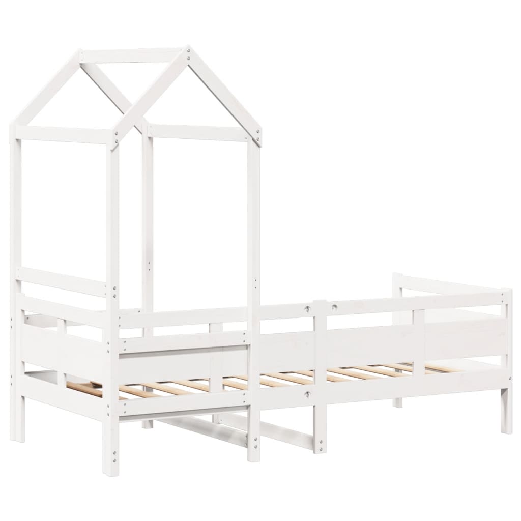 Dagseng med tak hvit 80x200 cm heltre furu