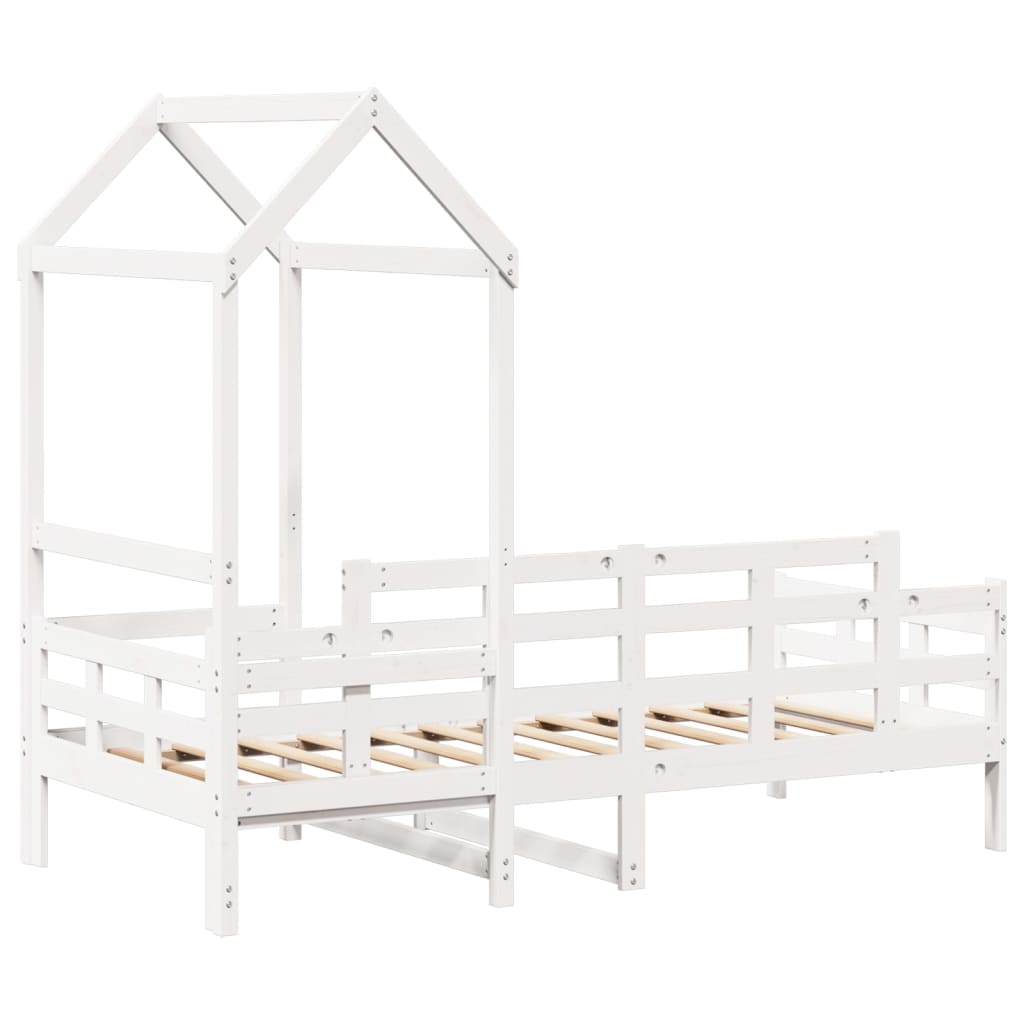 Dagseng med tak hvit 80x200 cm heltre furu
