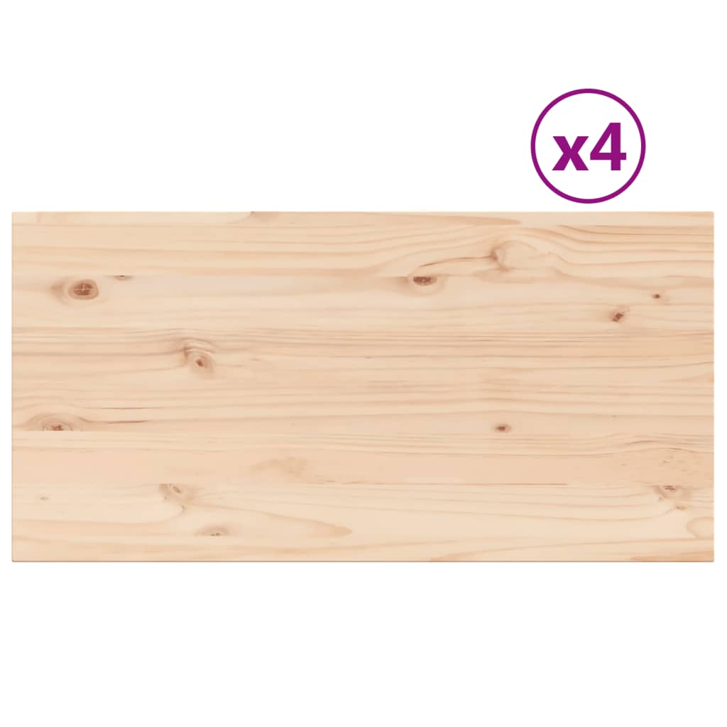 Bordplater 4 stk 90x45x1,7 cm rektangulær heltre furu
