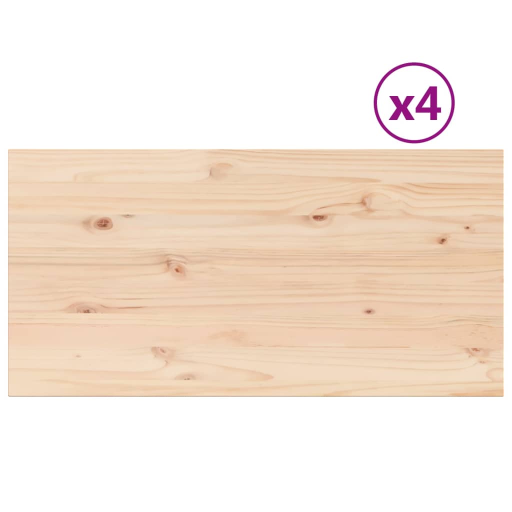 Bordplater 4 stk 100x50x2,5 cm rektangulær heltre furu