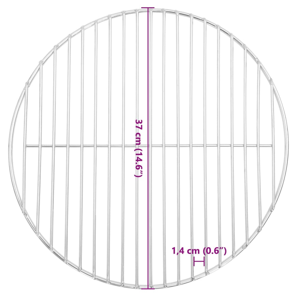 Grillrist rund Ø37 cm 304 rustfritt stål