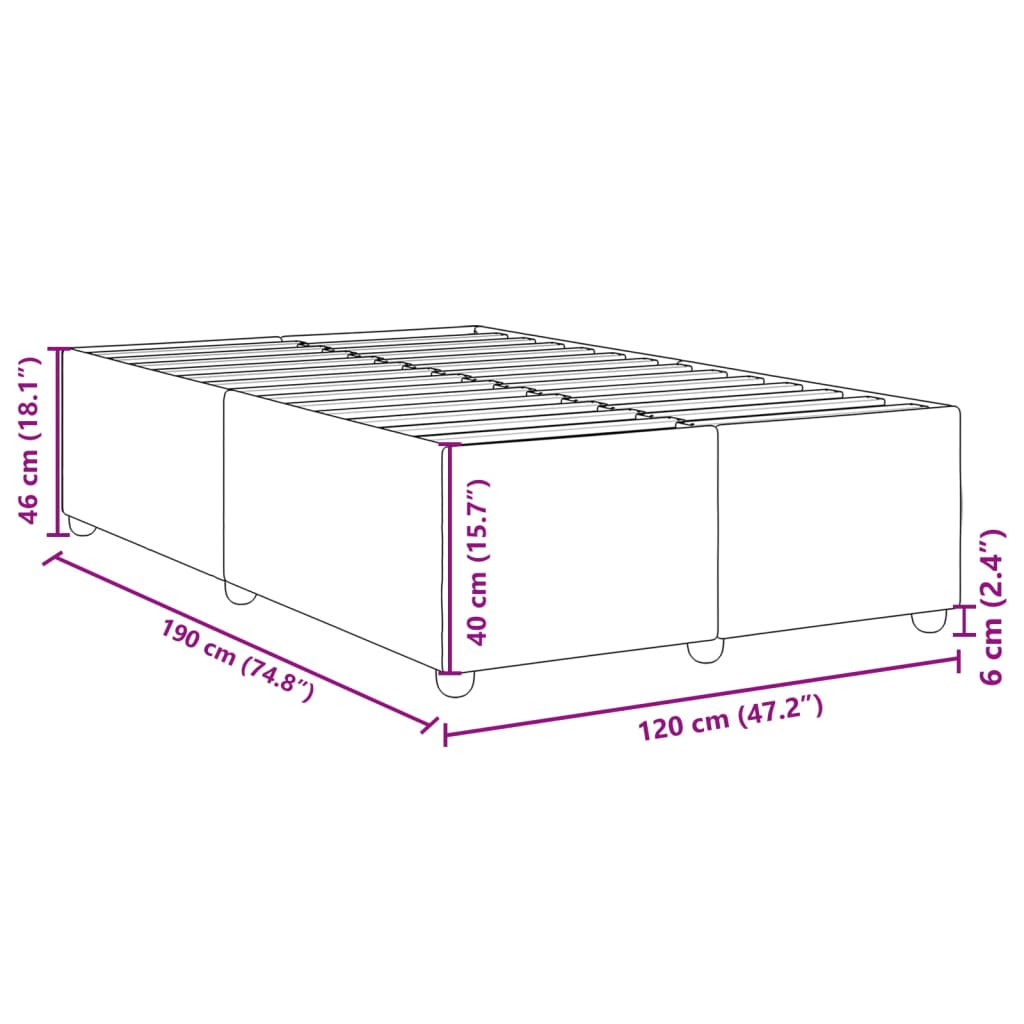 Sengeramme kremhvit 120x190 cm stoff