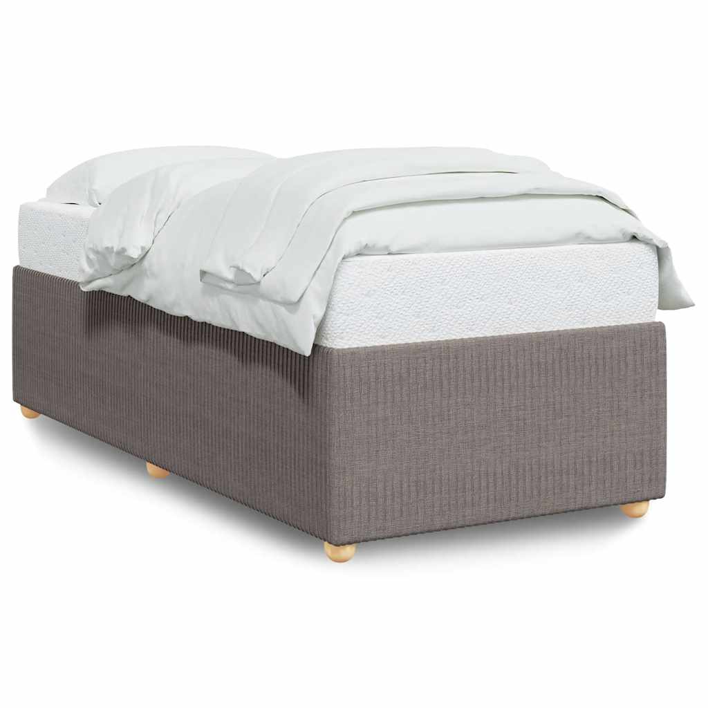 Sengeramme gråbrun 90x190 cm stoff
