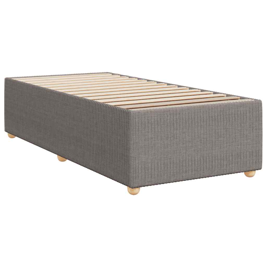 Sengeramme gråbrun 90x190 cm stoff