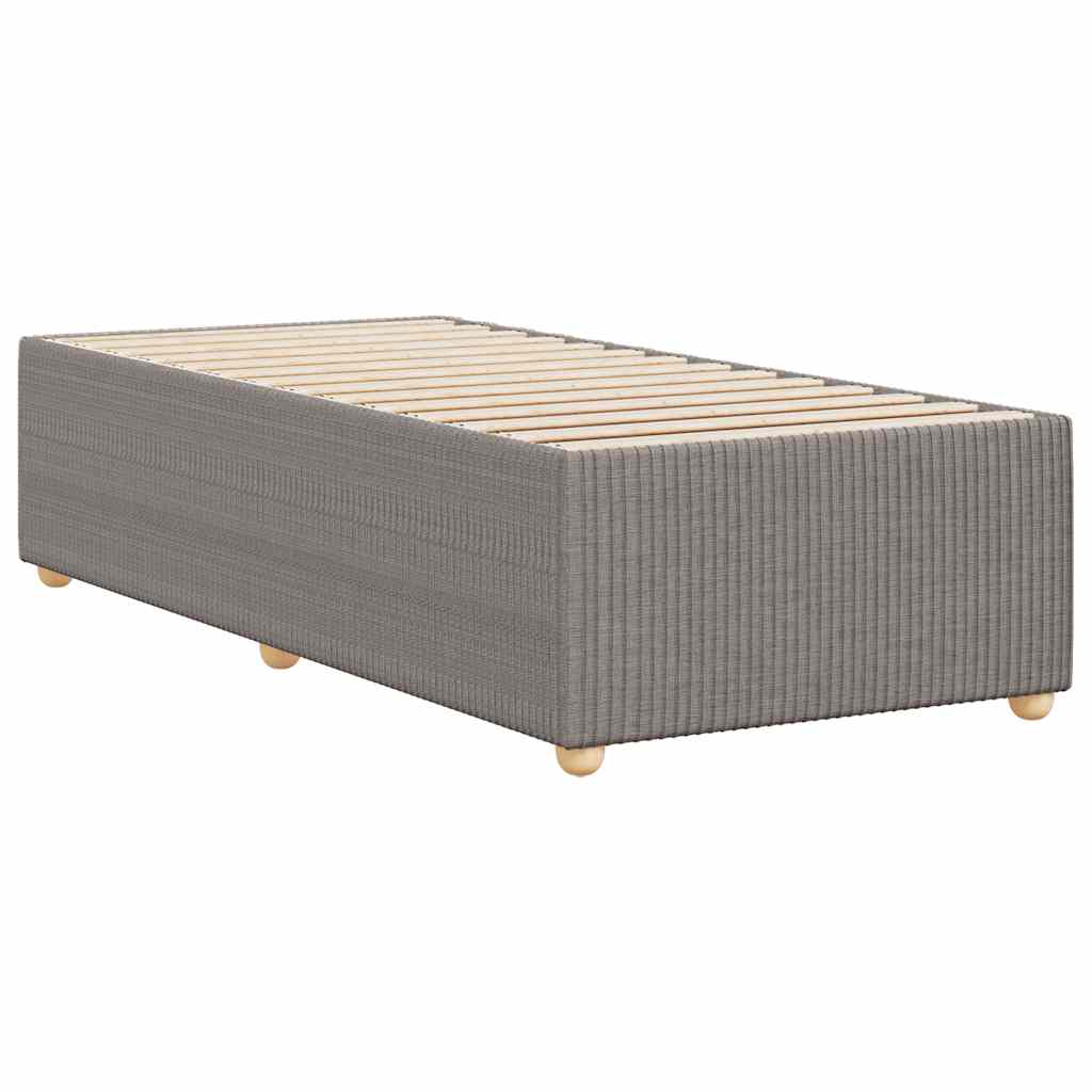 Sengeramme gråbrun 90x190 cm stoff