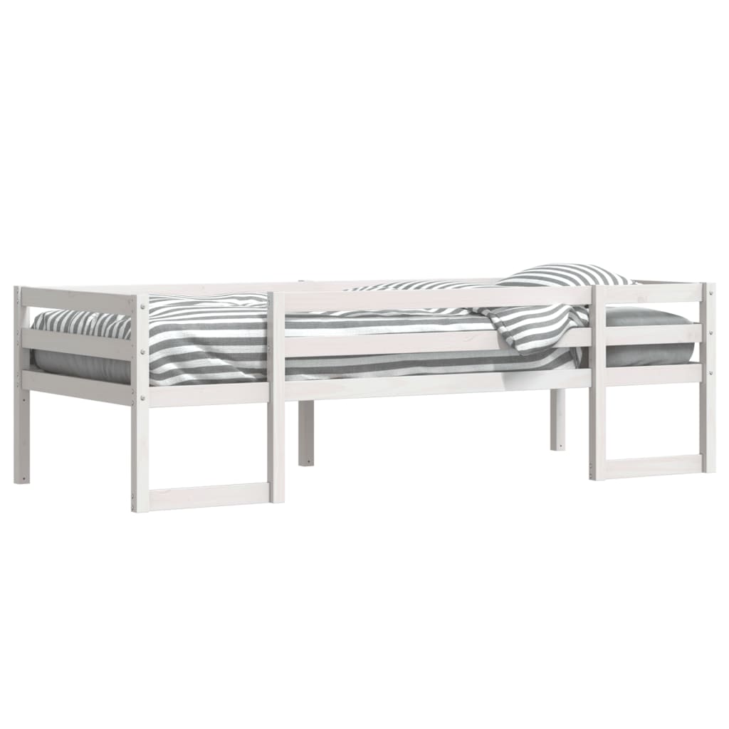 Sengeramme for barn hvit 80x200 cm heltre furu
