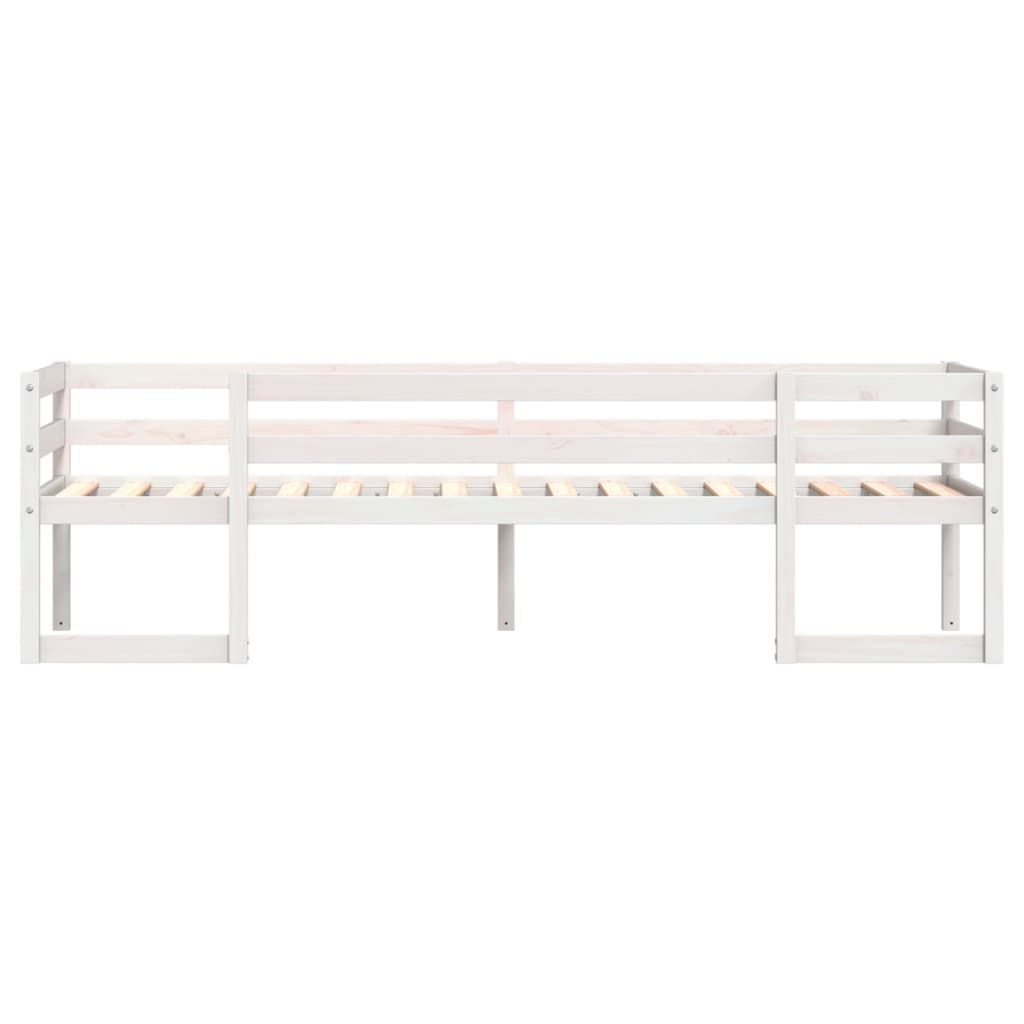 Sengeramme for barn hvit 80x200 cm heltre furu