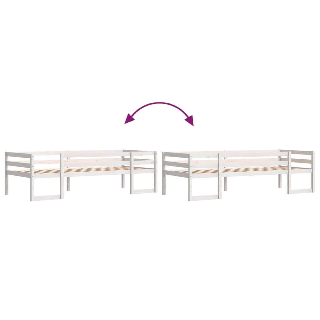 Sengeramme for barn hvit 80x200 cm heltre furu