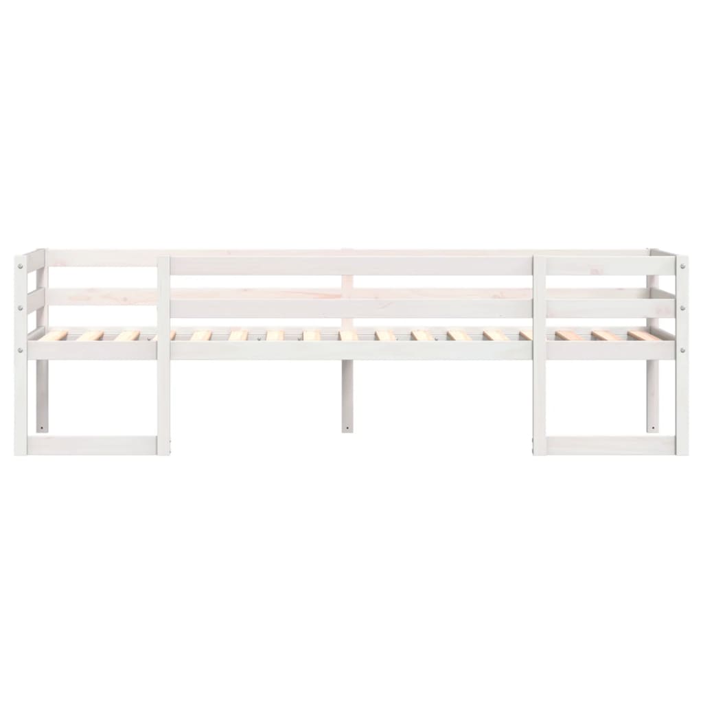 Sengeramme for barn hvit 75x190 cm heltre furu