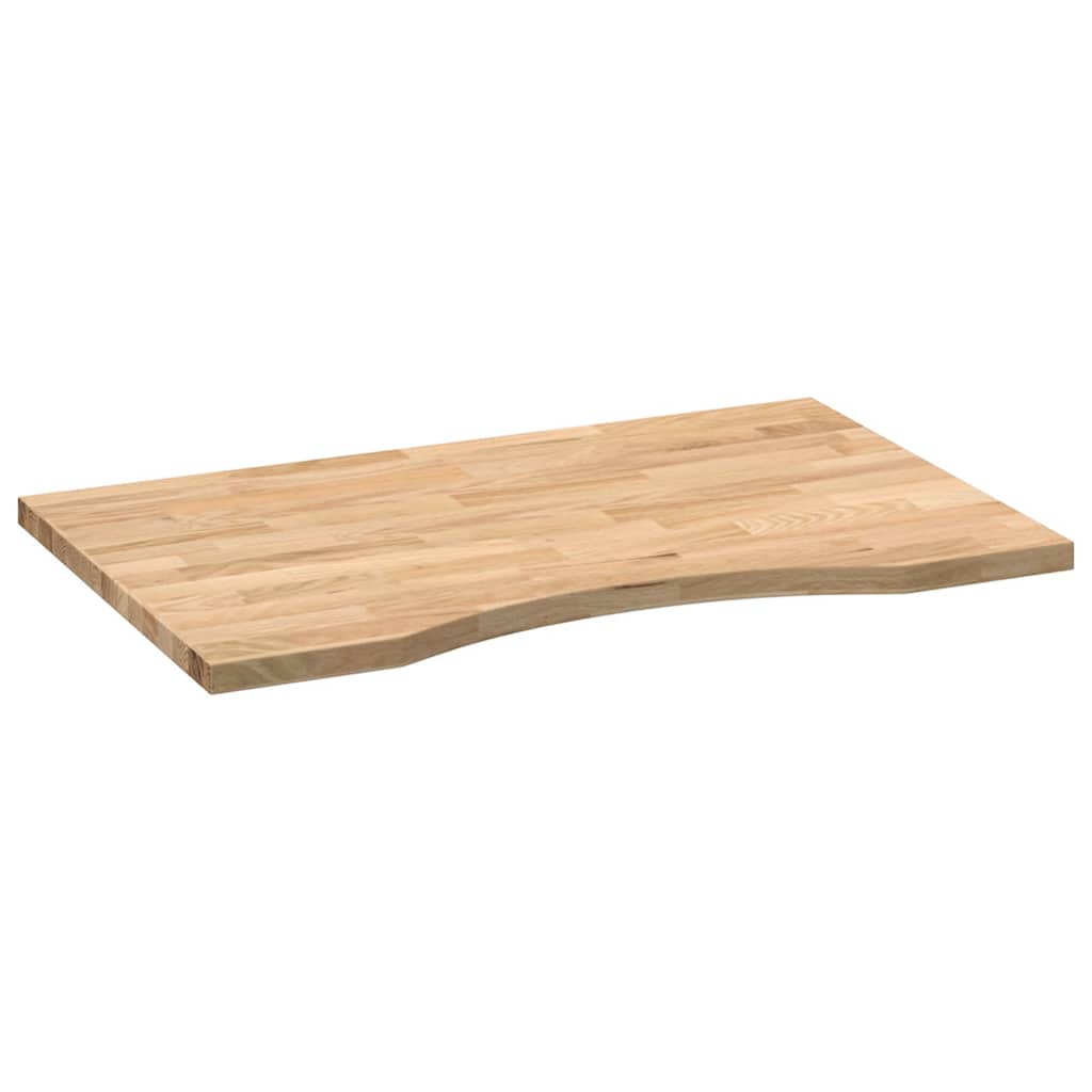 Bordplate rektangulær 80x50x2,5 cm ubehandlet heltre eik