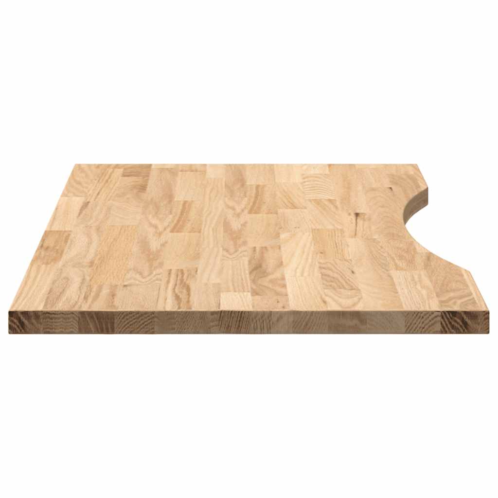 Bordplate rektangulær 80x50x2,5 cm ubehandlet heltre eik
