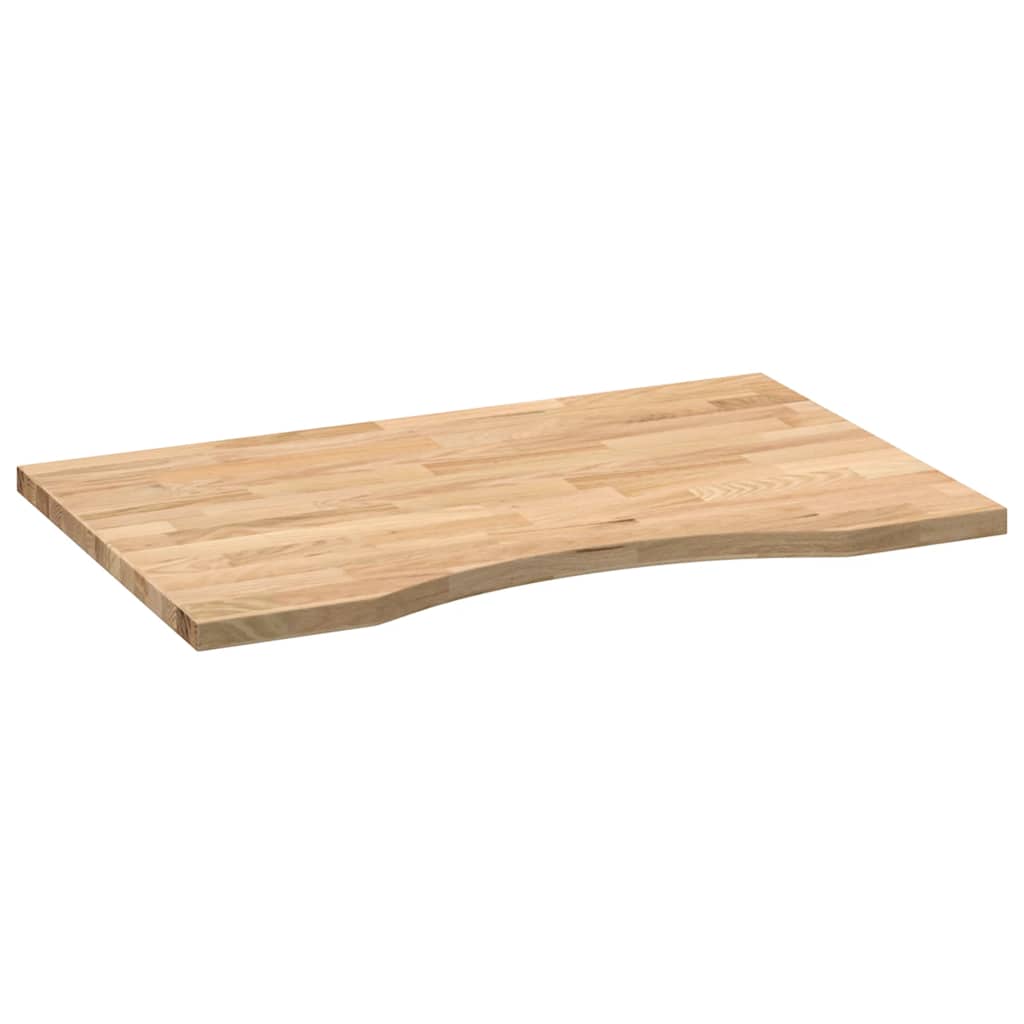 Bordplate rektangulær 80x60x2,5 cm ubehandlet heltre eik