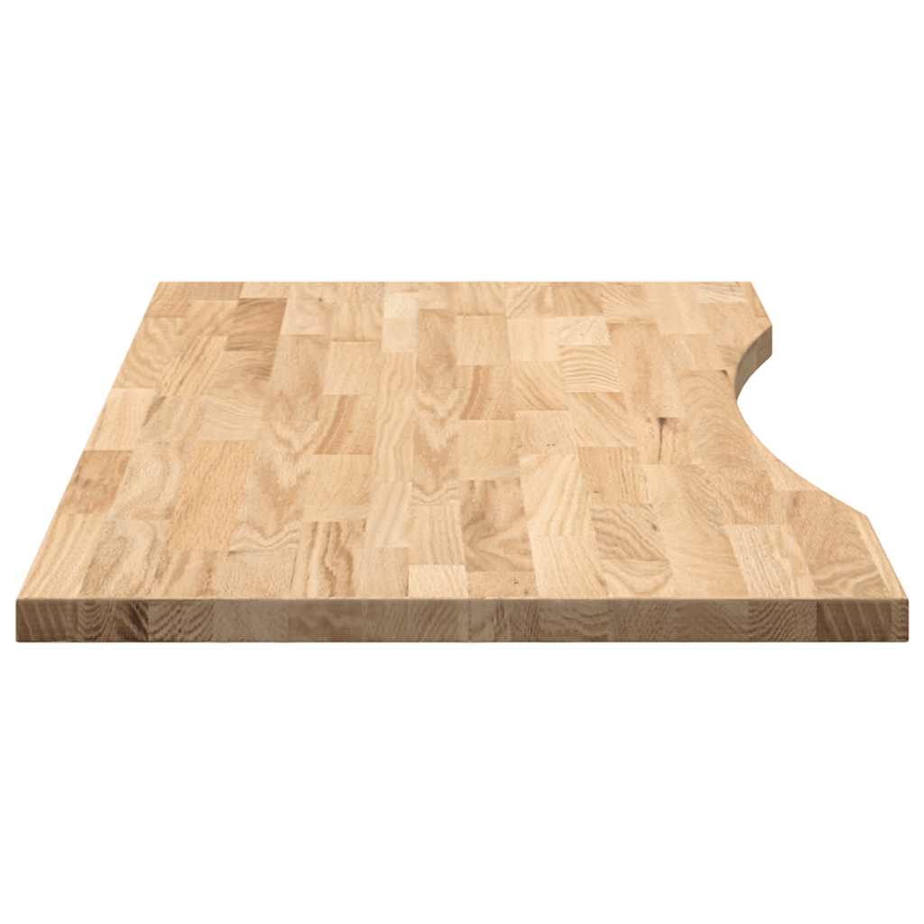 Bordplate rektangulær 100x60x2,5 cm ubehandlet heltre eik