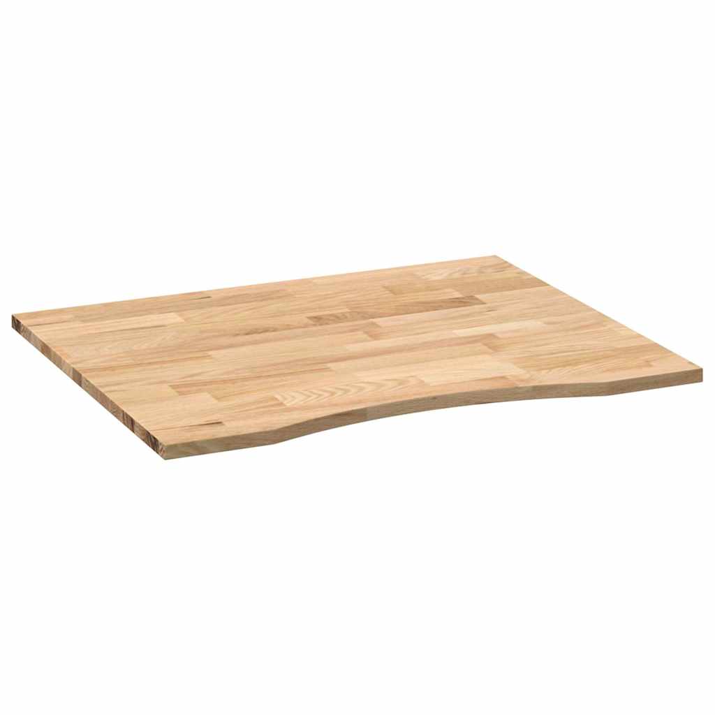 Bordplate rektangulær 100x80x2,5 cm ubehandlet heltre eik