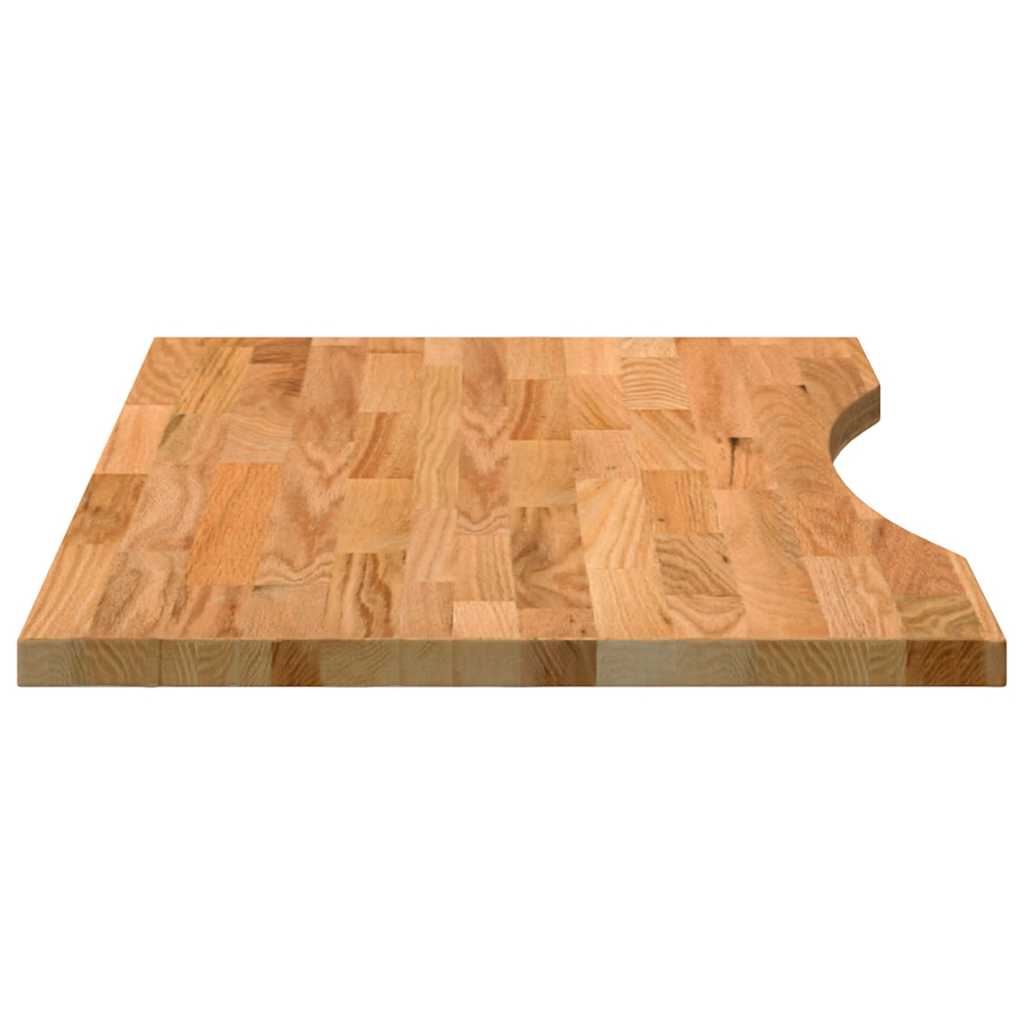 Bordplate lysebrun 80x50x2,5 cm rektangulær heltre eik