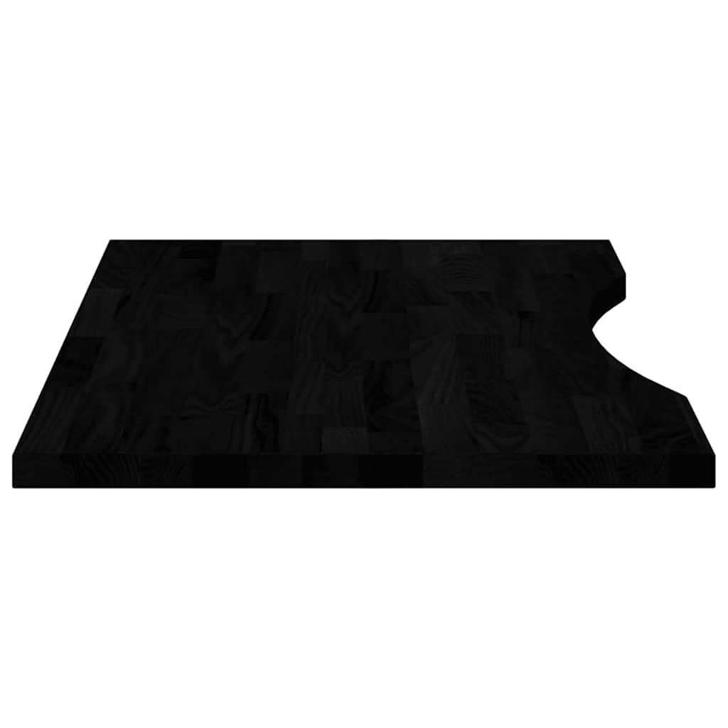Bordplate mørkebrun 80x50x2,5 cm rektangulær heltre eik
