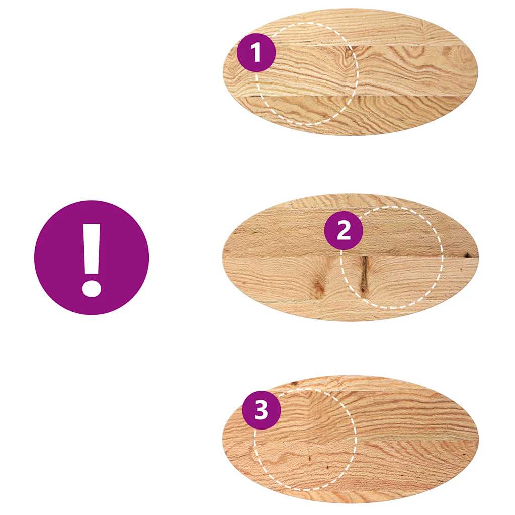 Bordplate 80x40x4 cm oval heltre eik