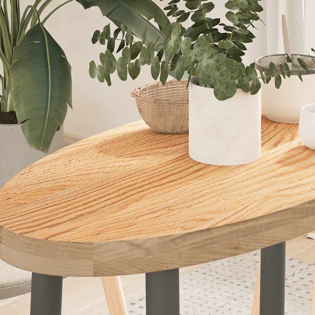 Bordplate 80x40x4 cm oval heltre eik