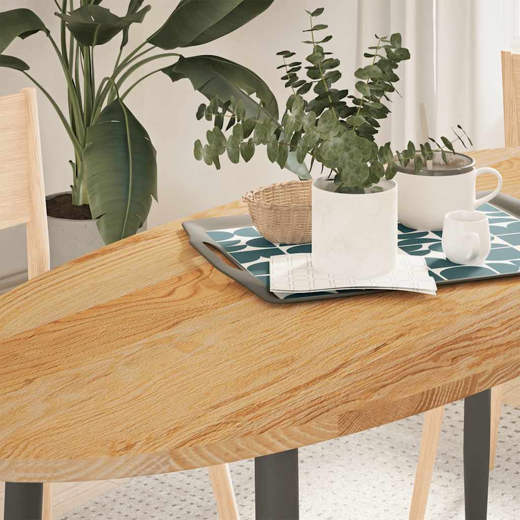 Bordplate lysebrun 140x60x2 cm oval heltre eik