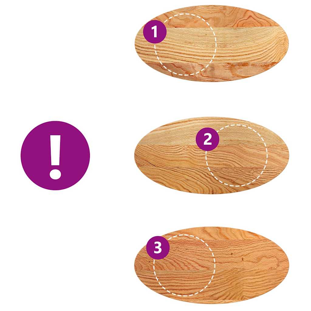 Bordplate lysebrun 80x40x4 cm oval heltre eik