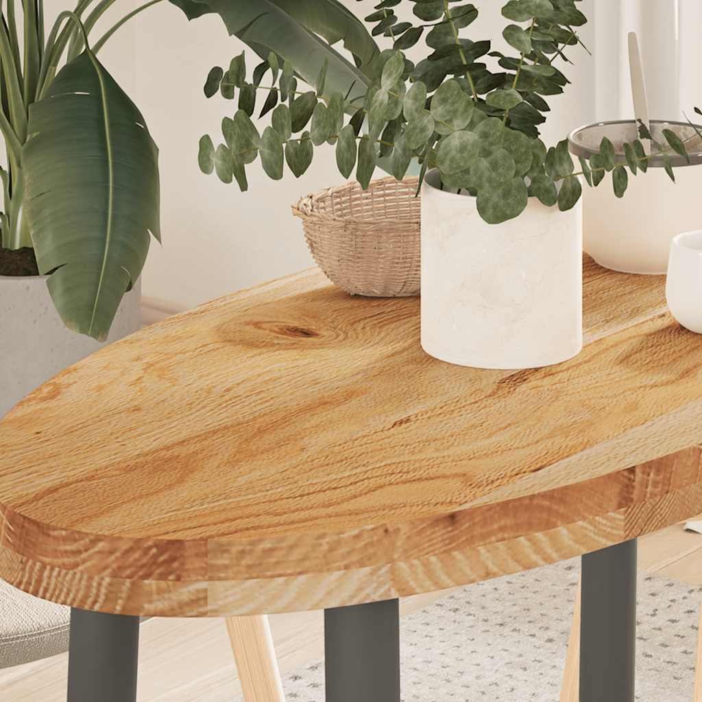 Bordplate lysebrun 80x40x4 cm oval heltre eik