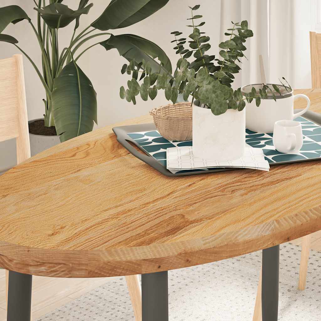 Bordplate lysebrun 120x60x4 cm oval heltre eik