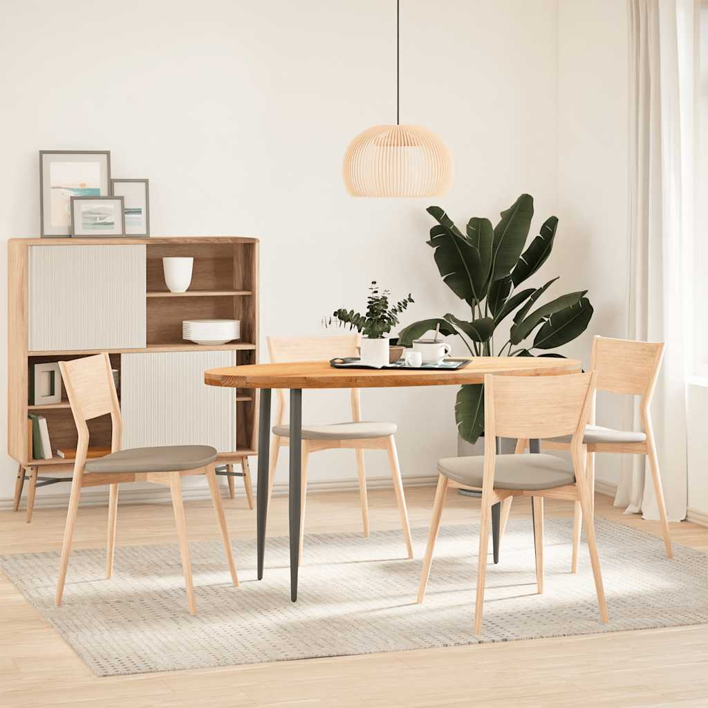 Bordplate lysebrun 140x60x4 cm oval heltre eik