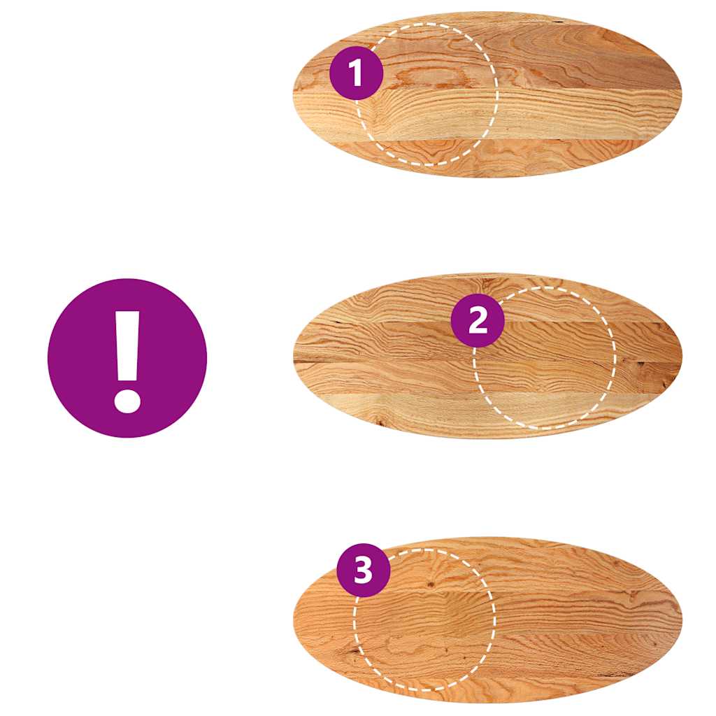 Bordplate lysebrun 140x60x4 cm oval heltre eik