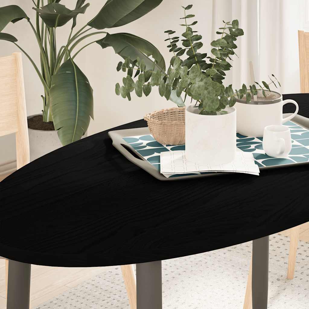 Bordplate mørkebrun 120x60x2 cm oval heltre eik