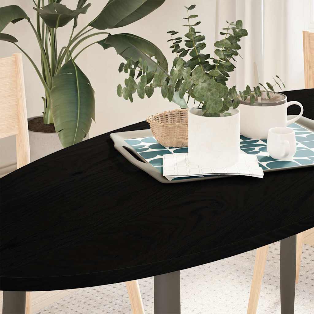 Bordplate mørkebrun 140x60x2 cm oval heltre eik