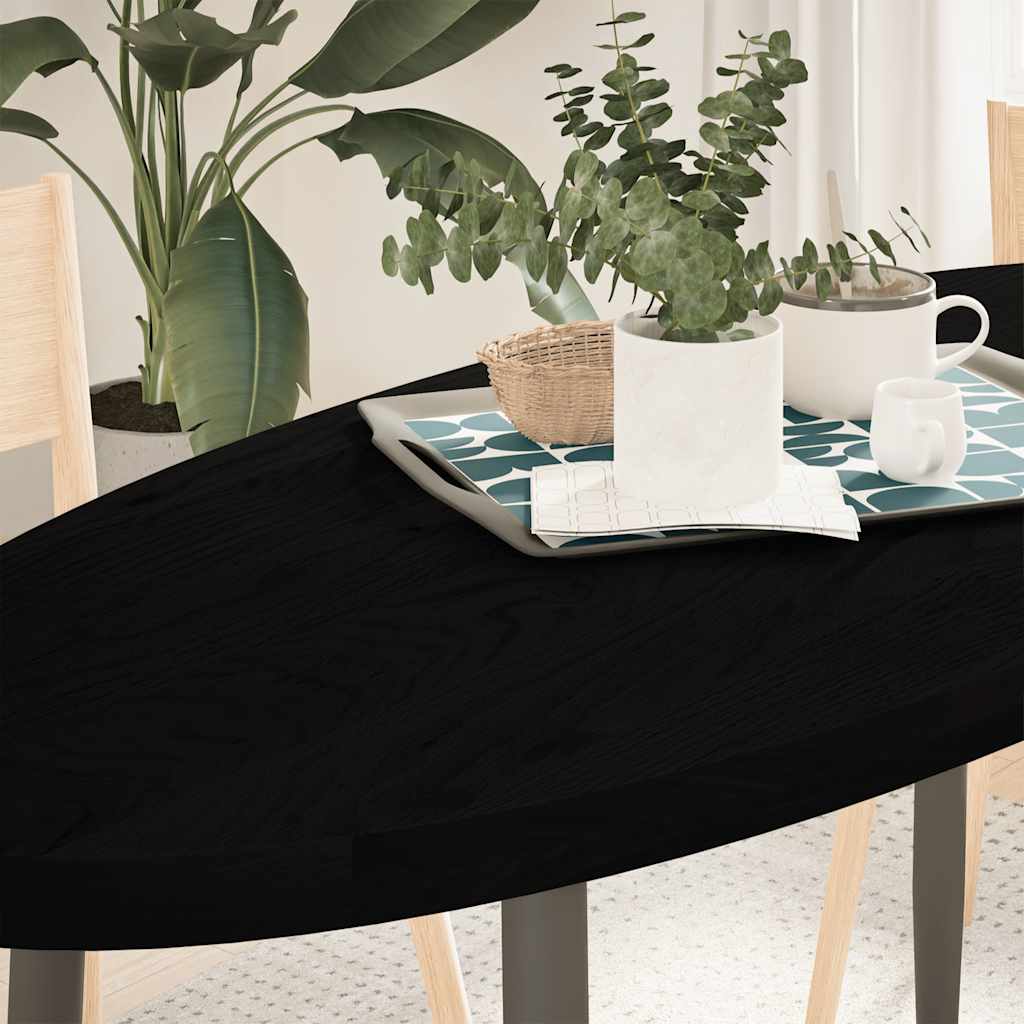 Bordplate mørkebrun 140x60x4 cm oval heltre eik