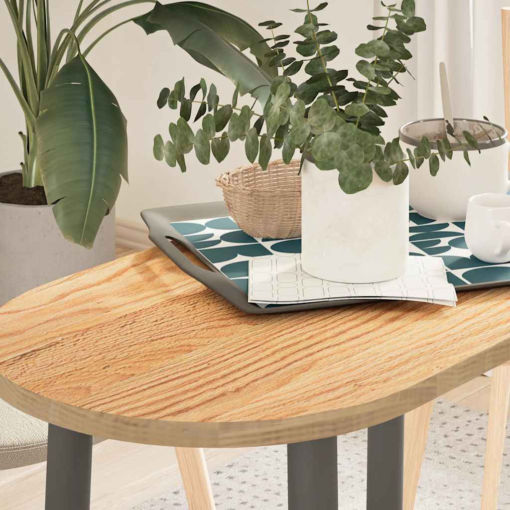 Bordplate 80x40x2 cm oval heltre eik
