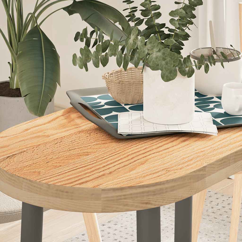 Bordplate 80x40x4 cm oval heltre eik