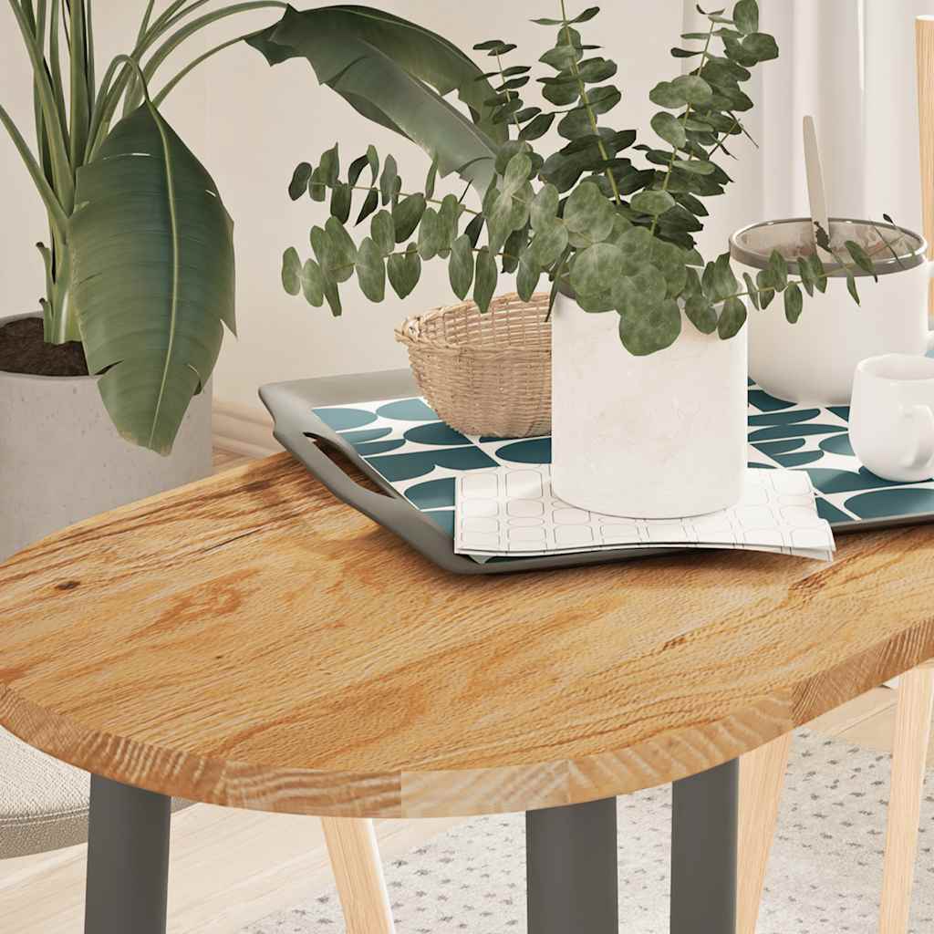 Bordplate lysebrun 80x40x2 cm oval heltre eik
