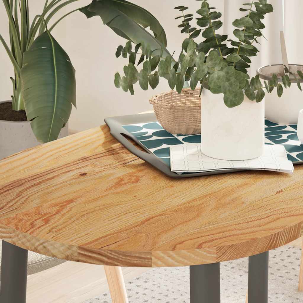 Bordplate lysebrun 100x50x2 cm oval heltre eik