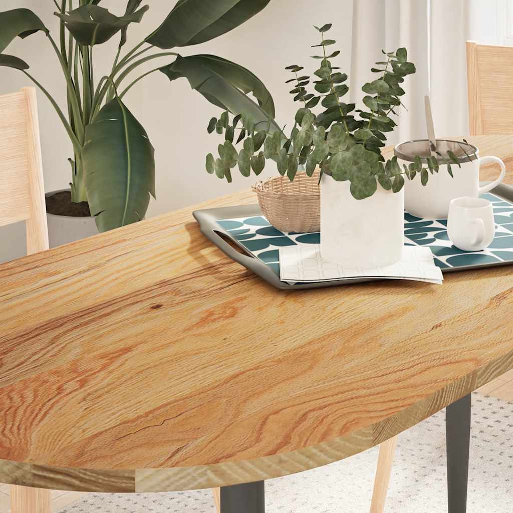 Bordplate lysebrun 140x60x2 cm oval heltre eik